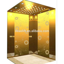 Rose gold car wall passenger elevator with machine room